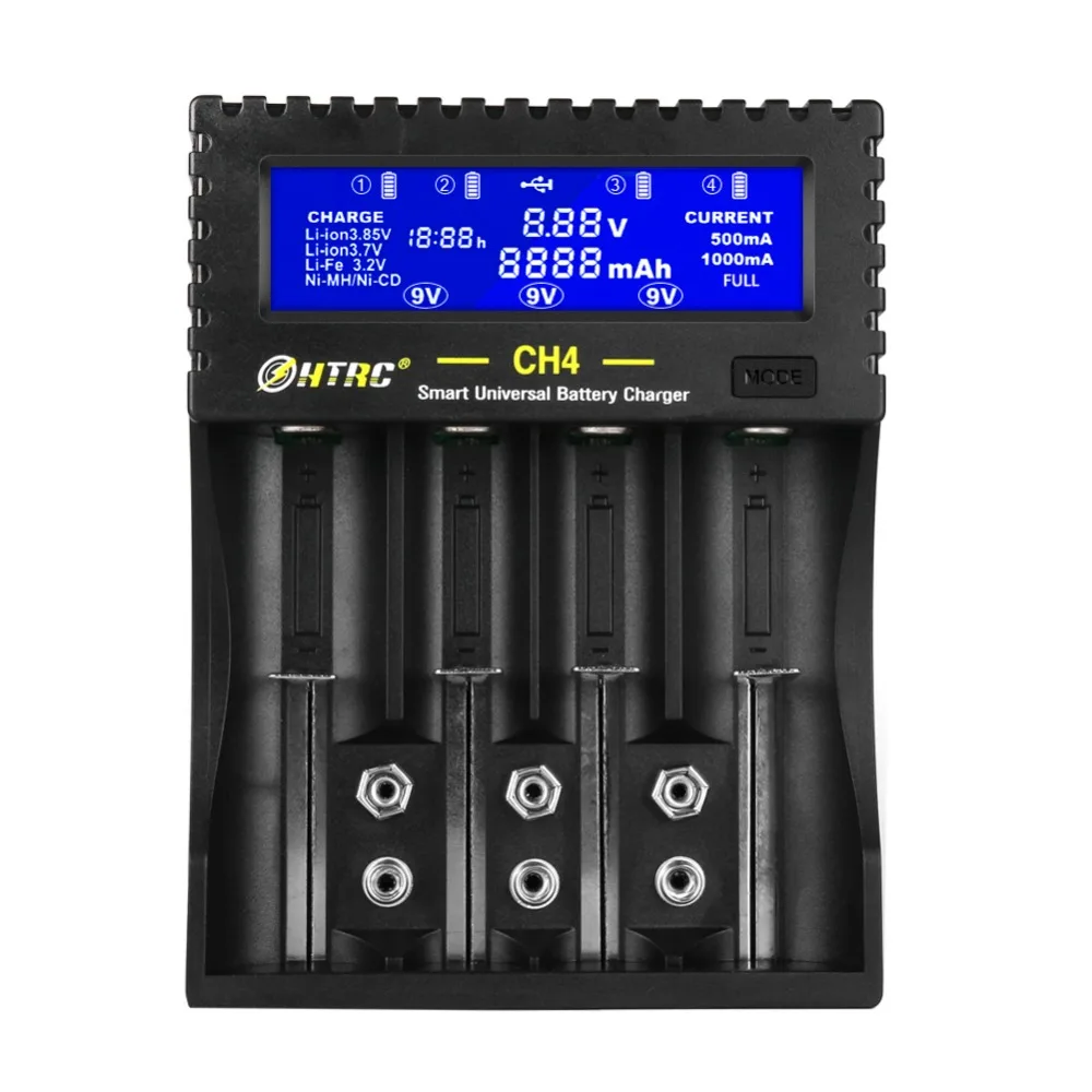 HTRC CH4 мульт Зарядное устройство литий-ионный аккумулятор жизни никель-металл-гидридных и никель-кадмиевых типов аккумуляторов смарт-устройство для быстрой Зарядное устройство для 18650 26650 6F22 9V AA AAA 16340 14500 Батарея Зарядное устройство