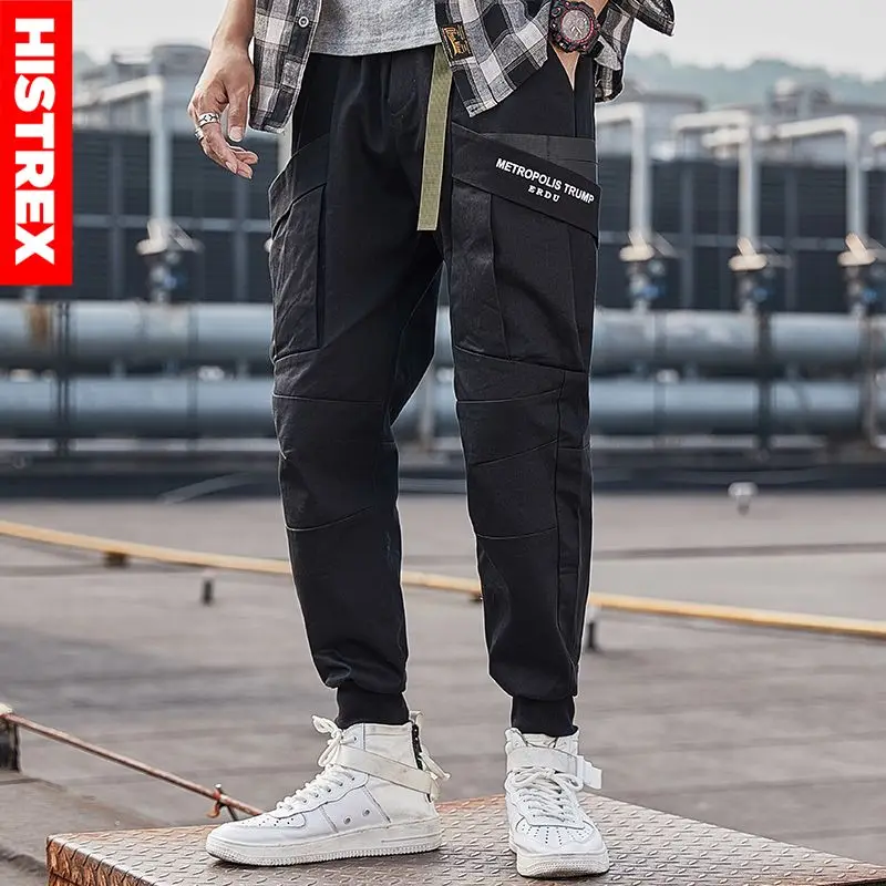 HISTREX 100 из хлопка в стиле пэчворк с карманами и Для мужчин брюки Techwear Классический
