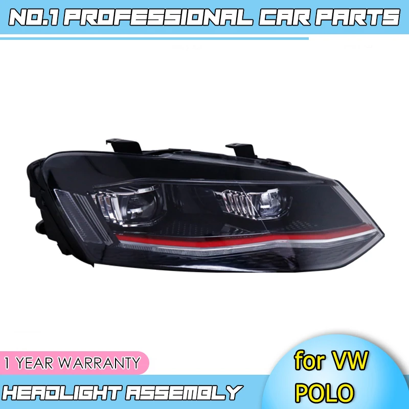 

Car Styling 2011-2018 for VW Polo Headlights Hid Head Lamp Bi Xenon Beam AccessoriesVento LED Headlight New Polo Design DRL