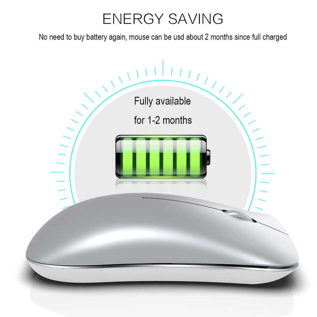 Ergonomic Optical Wireless Bluetooth Mouse USB Mice 1600 DPI Wireless Mouse for PC Computer Laptop Desktop Wireless Mouse