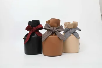 

Women's Bag 2019 New Fashion Bow Bucket Bag One Shoulder Slant Across Women's Bag