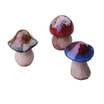 

3-PACK CERAMIC MUSHROOMS STATUE DECOR FOR GARDEN HOME DECORATION