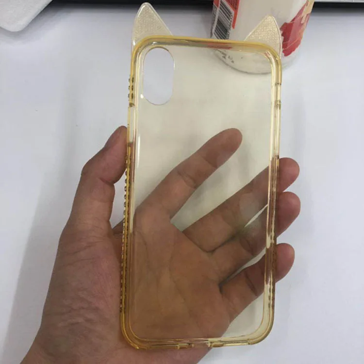 Милый чехол для телефона с кошачьими ушками для iPhone XR X XS Max, защитный чехол для iPhone 6 6s i7 i7 Plus i8 i8 Plus Coque Funda