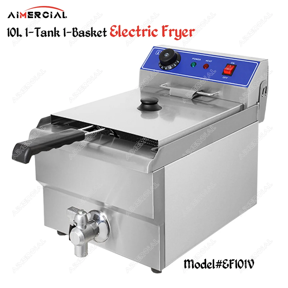 

EF101V Electric counter top Thermostat Deep Fryer S.Steel Frying Machine Commerical Oil fryer for chips/fried chicken