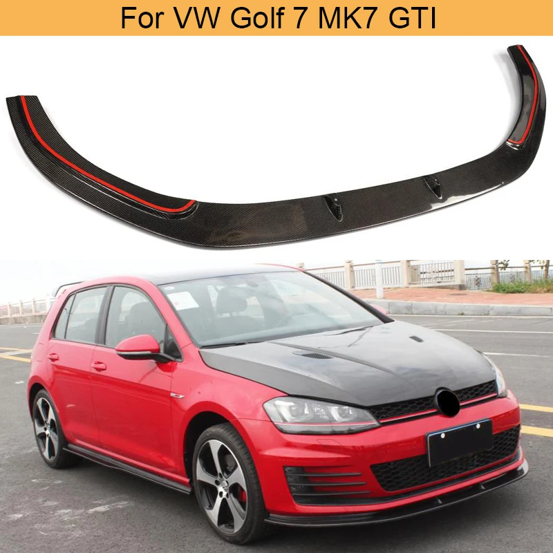 Car Front Bumper Lip Spoiler For Volkswagen VW Golf 7 VII MK7 GTI 2014-2016 Diffuser Carbon Fiber / Black FRP | Автомобили и