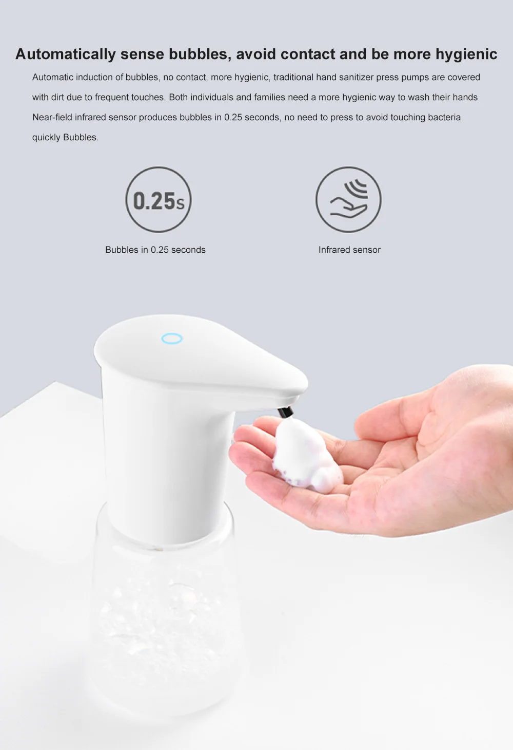 Liquid Soap Dispenser Induction Foaming Portable Smart Sensor Sprayer