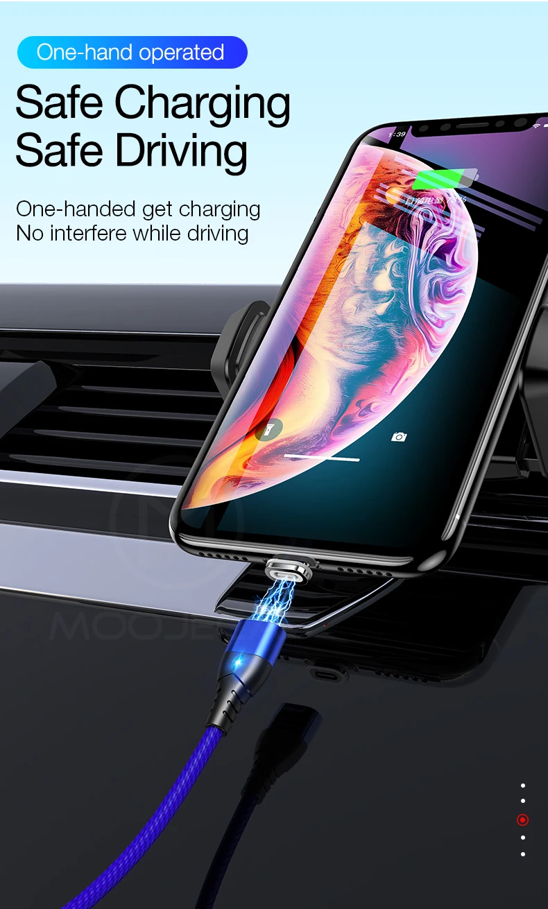 3а Магнитный кабель Micro usb кабель для iPhone XS MAX samsung S9 type C Быстрая зарядка Шнур для мобильного телефона Быстрая зарядка 3,0 зарядное устройство