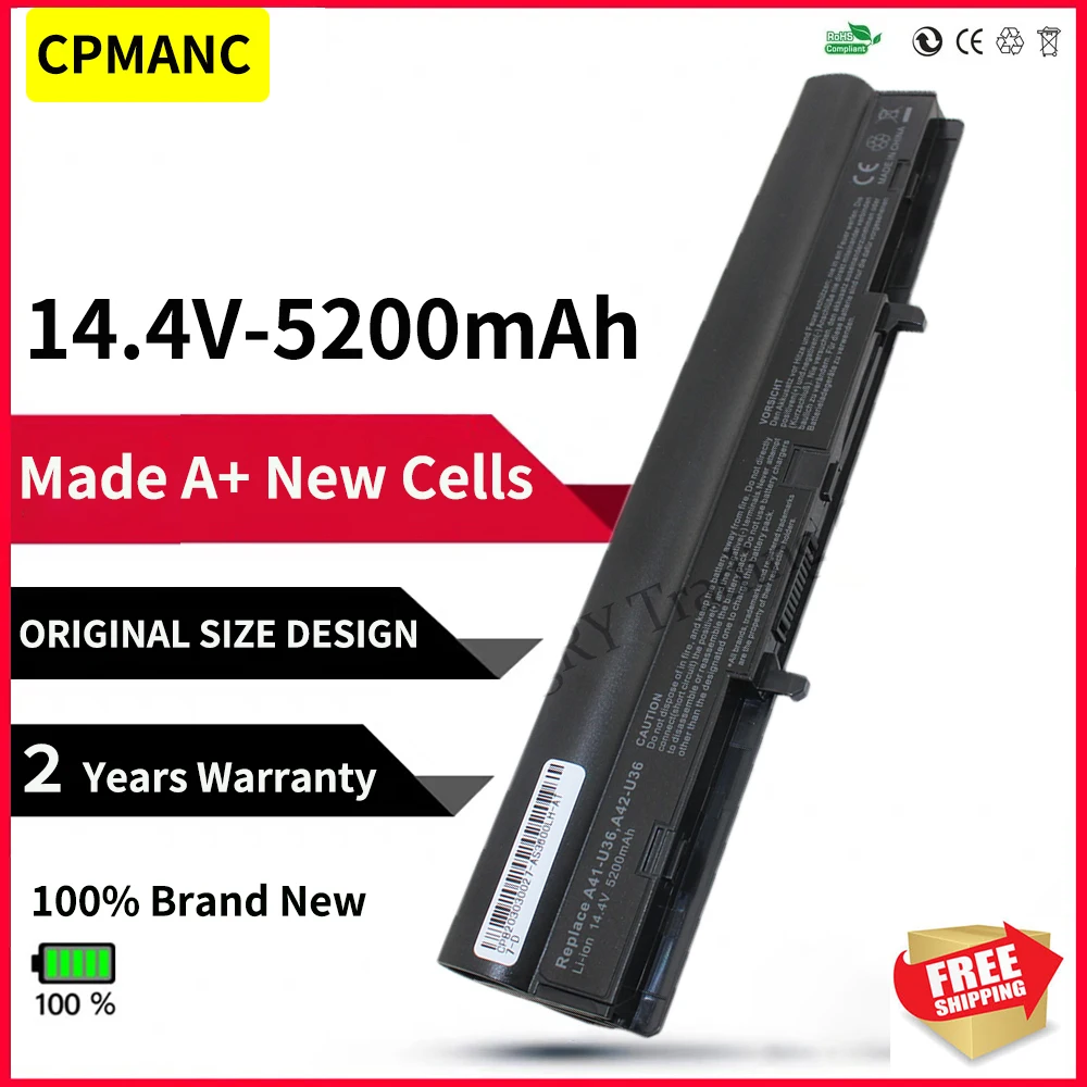 Cpmanc Novidades Bateria do Portátil para Asus A41-u36 A42-u36 U32 U32u U36 U36j U36jc U36s U36sd U36sg U44 U44s U82 U84 Células
