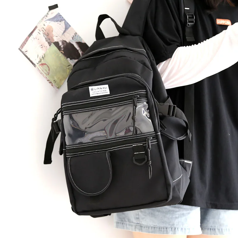 Tooling Wind Women's Backpack for Girls 2020 Large Capacity School Bag Junior High Student Backpacks Bookbag Dropshipping | Багаж и