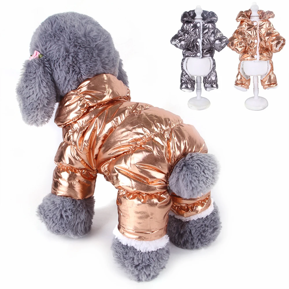 Winter Pet Dog Four-legged Conjoined Clothes Warm Coat Jacket For Teddy Puppy Supplies Plus Velvet Thickening | Дом и сад