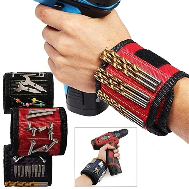 Multifunction  Magnetic Wristband Tool bag Belt with Strong Magnets for Holding Screws Drill Bits Wrist Bracelet roller cabinet