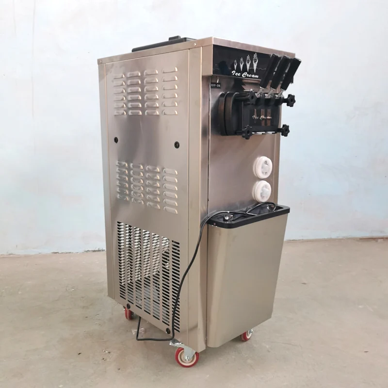 

Commercial New Design Mini Desktop 3 Flavor Ice Cream Making Machine Home Soft Ice Cream Machine Low Price Supply