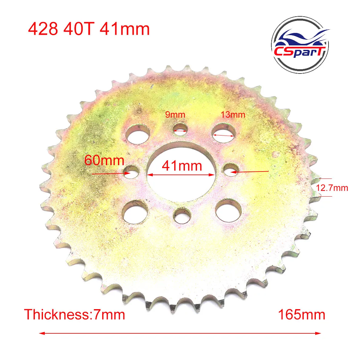

40 зубьев 428 41 мм Звездочка BaShan Shineray Taotao 200CC 250CC 300CC ATV Quad Parts
