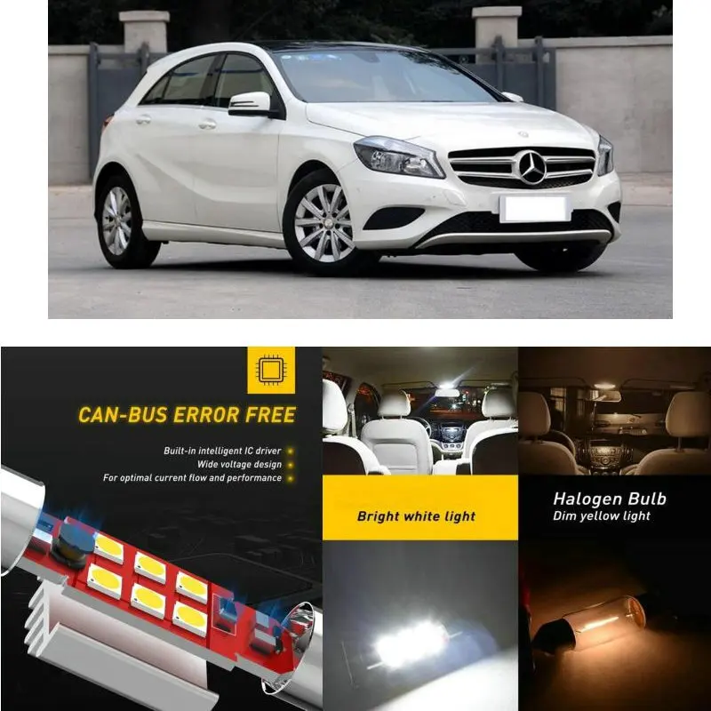 

LED Interior Car Lights For MERCEDES-BENZ a class w168 w169 w176 hatchback amg gt c190 car accessories lamp bulb error free