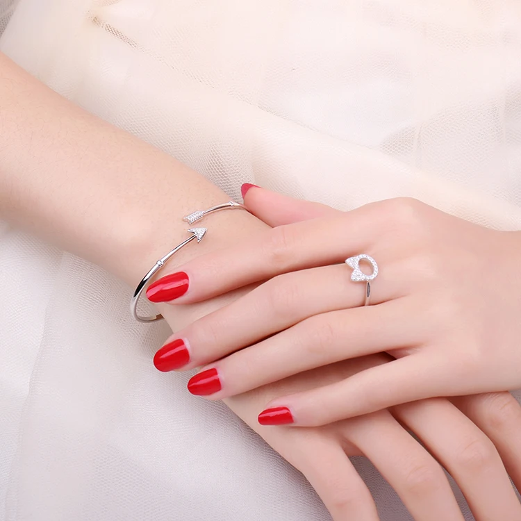 JewelryPalace стерлингового серебра 925 стрела купидона кубический цирконий Регулируемый Браслет-манжета Лидер продаж личные ювелирные украшения