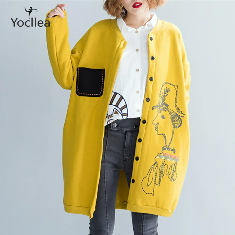 

Women Hoodies New Autumn winter zip-up Long coat oversized plus size Loose cotton fleece Sweatshirt Jackt casual female Tops