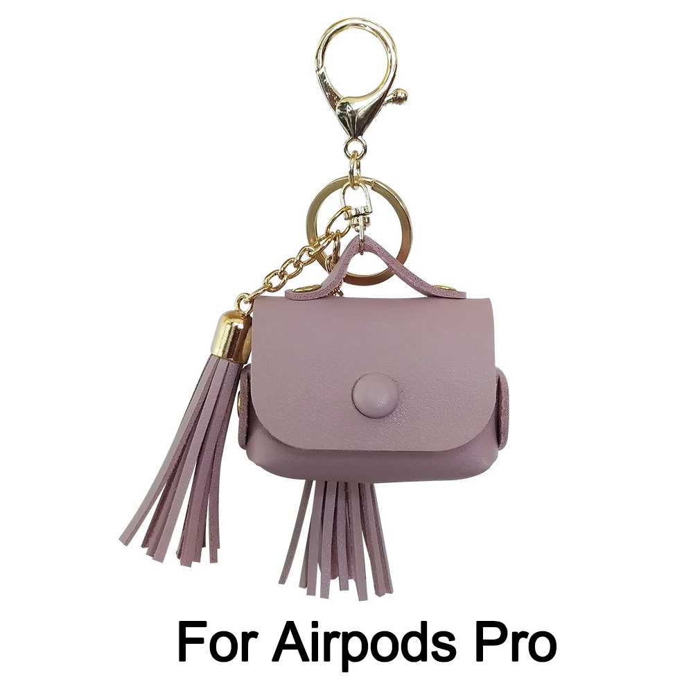 Purple airpods 3 Кожаный чехол для Apple Airpods Pro 3, брелок для наушников, чехол для AirPods 3 2 1, чехол для зарядки s Box, защитная сумка, аксессуары - Цвет: Purple airpods 3
