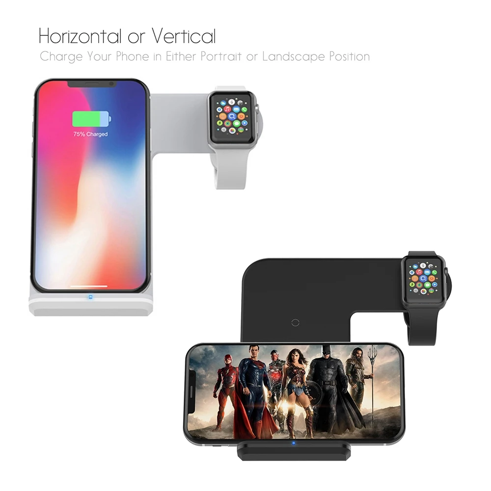 Станция EIMO для Apple Watch 4/3 подставка iPhone 8 Plus XS iWatch band 42/44/38 мм Беспроводная зарядка samsung S9 S8 аксессуары для часов