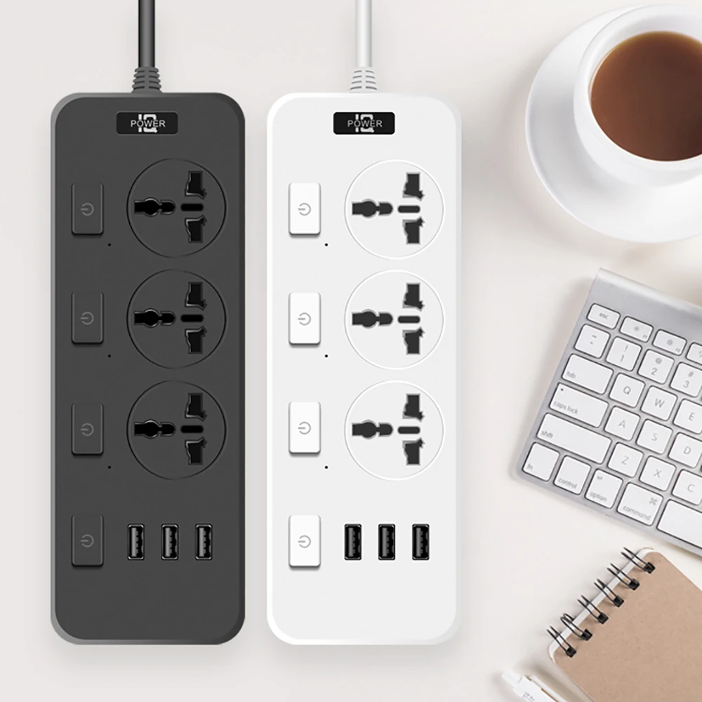 Умная розетка USB с 3 гнездами удлинитель переключатель универсальная