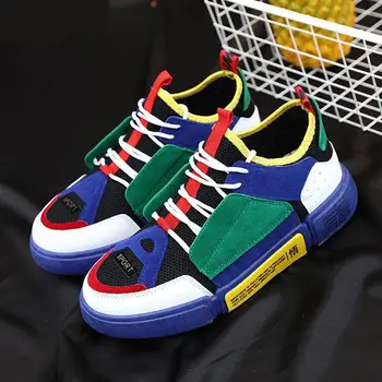 

Men Shoes 2020 High Quality Breathable Men Sneakers Spring Autumn Lace-Up Mesh Patchwork Youth Male Footwear Casual Comfortable