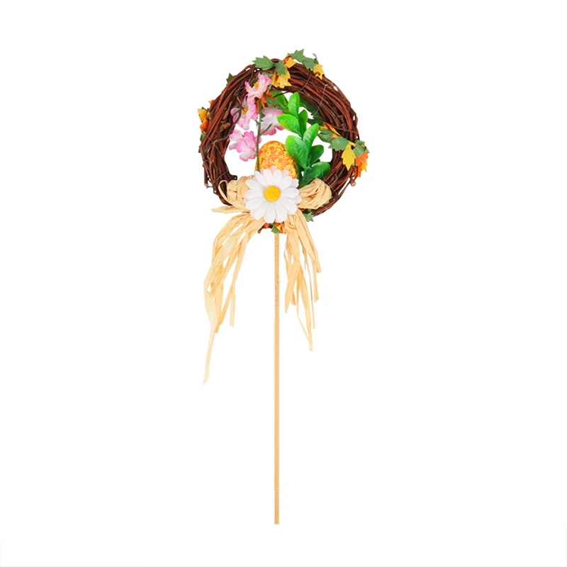 1x wreath topper-A Cyuan, милое пасхальное праздничное украшение, топпер для кексов, милый мультяшный кролик, детский праздничный торт для дня рождения, украшение для торта, тема пасхального кролика - Цвет: 1x wreath topper-A