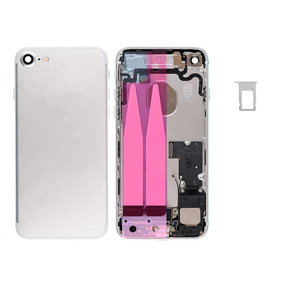 5 шт., высокое качество, для iphone 7, 7 Plus, с гибким кабелем, задний корпус, полная сборка, крышка батареи, дверь, задняя средняя рамка, шасси