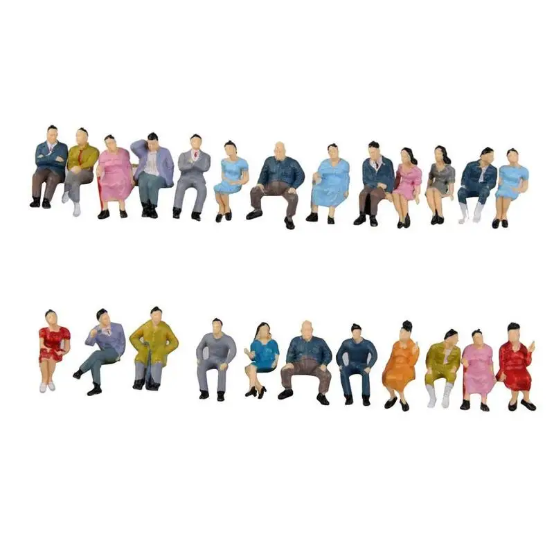 Mesa de arena de 10 Uds. Para hombre sentado en casa, modelo de juguete artesanal pintado, figura de la gente, villano sentado, juguete para niños, 1:87