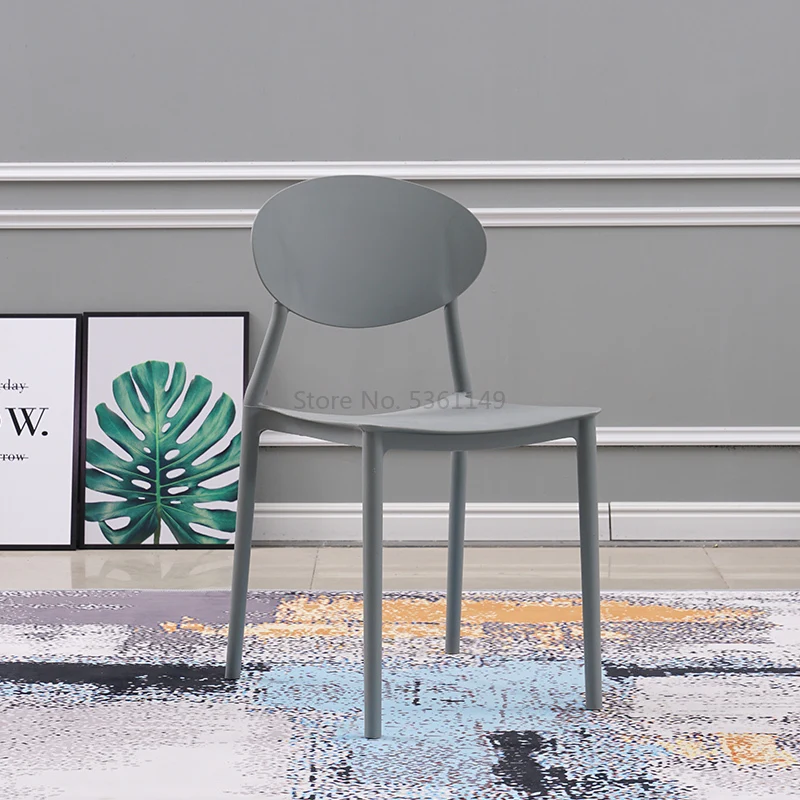 

Modern Minimalist Lazy Home Back Stool Nordic Creative Desk Chair Simple Plastic Dining Chair