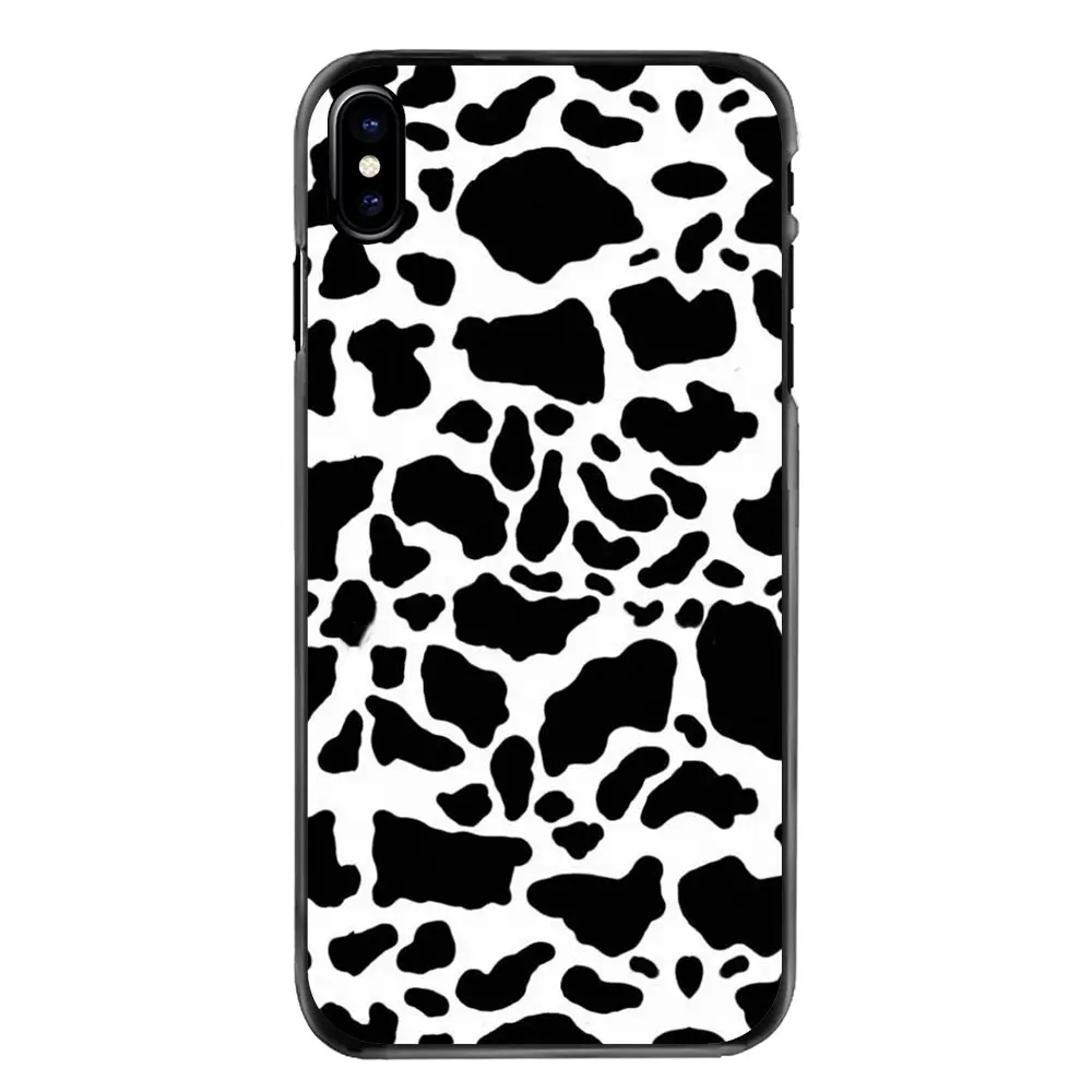 Для iPhone 11 Pro 5 5S 5C SE 6 6S 7 8 Plus X XR XS Max 4 5 6 чехол для телефона Чехол Белый Черный корова символ шаблон печати