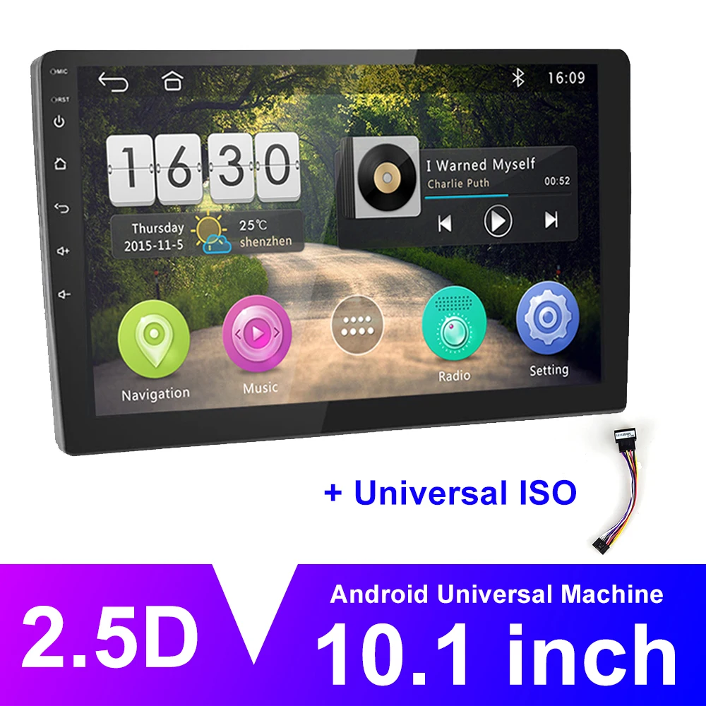 ISO Cable AMPrime 2 DIN автомагнитола Android автомобильный мультимедийный плеер 2G+ 16G Bluetooth wifi 10,1 ''2 DIN автомагнитола gps Mirrorlink с камерой - Цвет: ISO Cable