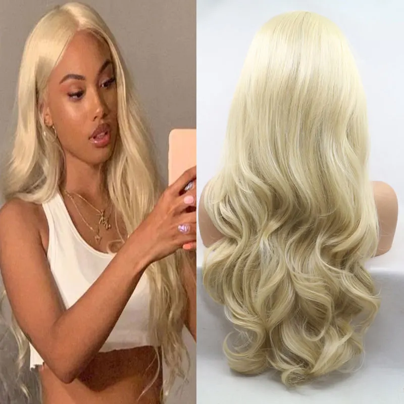 Bombshell медовый блонд синтетический 13*3 дюймов парик на кружеве бесклеевой слоистый натуральный волнистый жаропрочные волокна волос для женщин парики