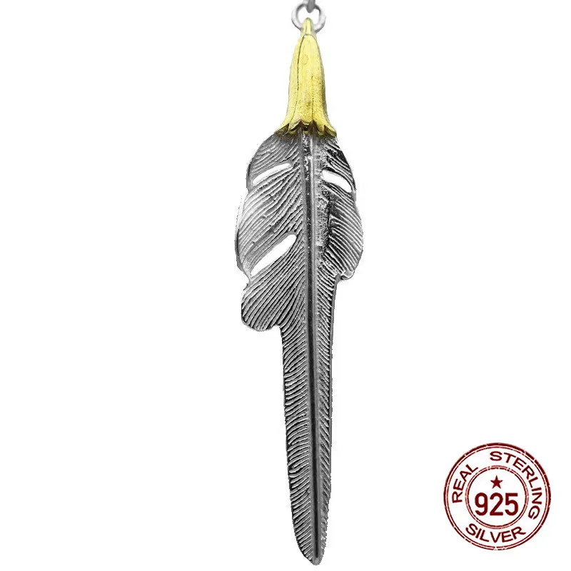 

S925 sterling silver pendant personalized fashion Indian style feather flying eagle retro style to send a gift of love hot