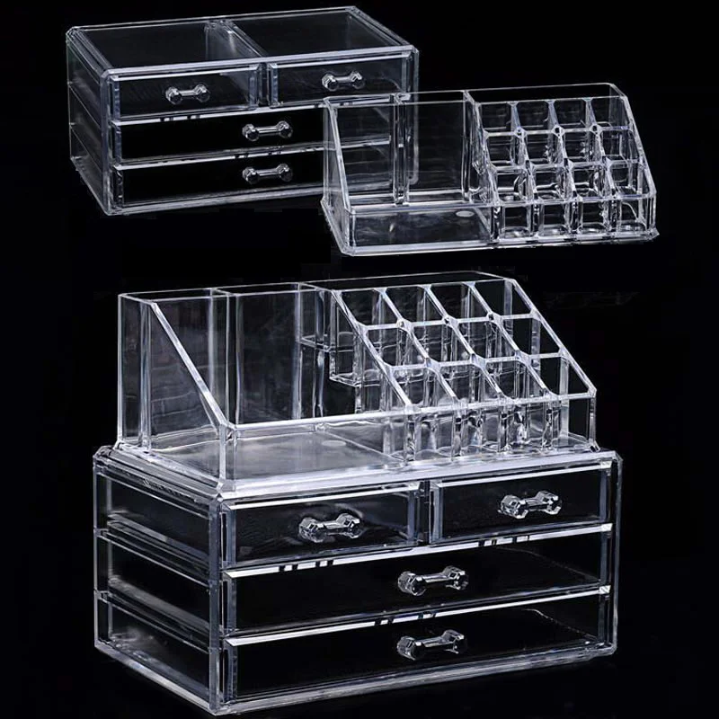 

Acrylic transparent Makeup Organizer Storage Boxes Make Up Organizer For Cosmetics Brush Organizer home Storage Drawers type