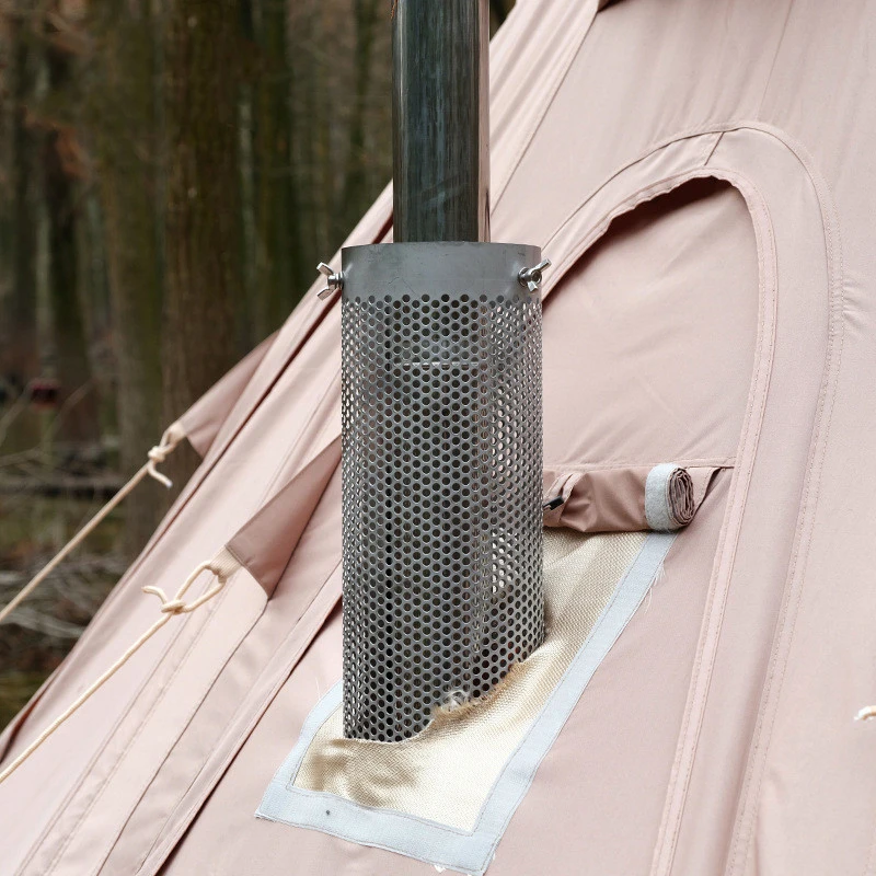 Camping Hot Tent Wood Stove Chimney Antiscalding Cover Stovepipe Flue