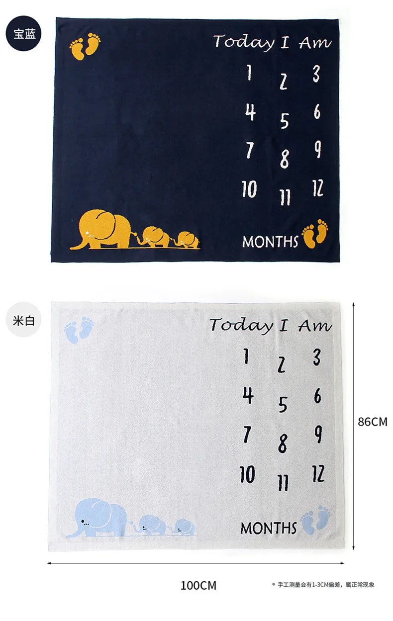 Baby month blanket my first year baby memories milestone cards blankets photo props newborn baby items foto for months of baby