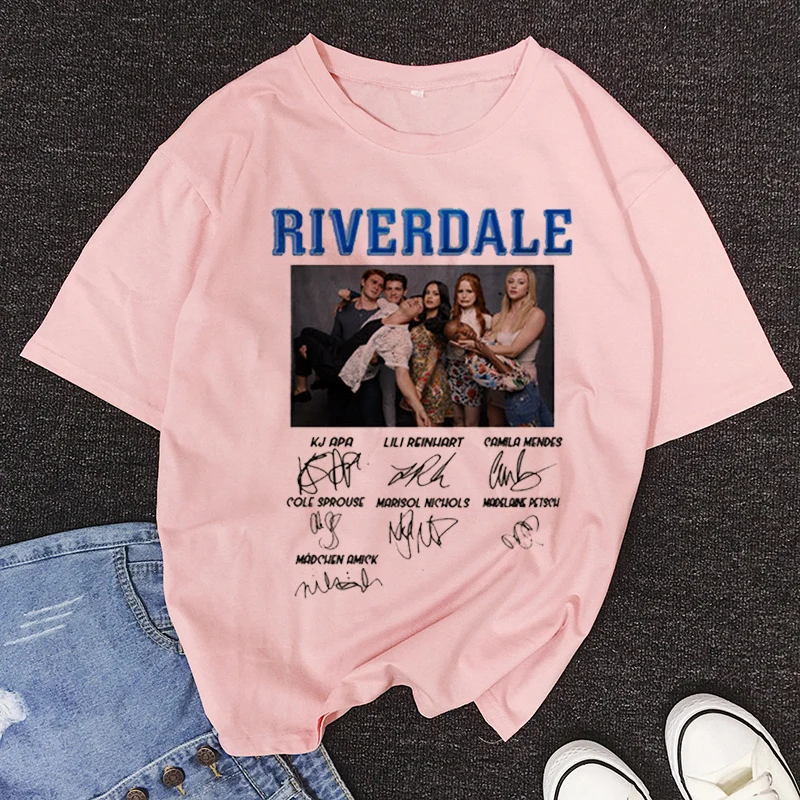 Vogue suelto Riverdale firma mujeres ropa camiseta, mujeres camiseta pantalón corto Casual de moda de manga de algodón y poliéster Streetwear Top camiseta