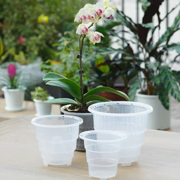 

Plastic Mesh Pot Orchid Flower Planter Container Home Gardening Decor Mesh Pot Plastic Clear Orchid Flower Container durable