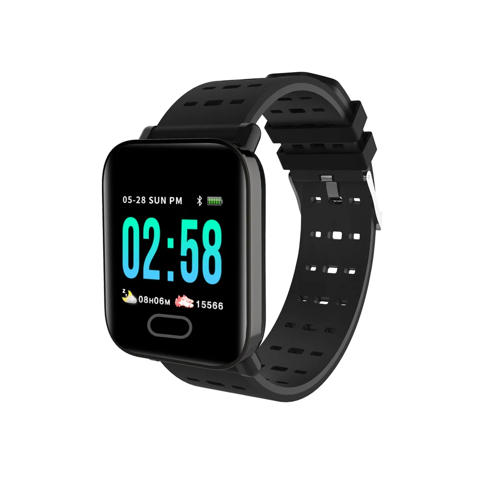 

JRGK smart bracelet Time display Step Calories Sports mode Call reminder Waterproof 1.3inch LED silicon smart band men's bracele