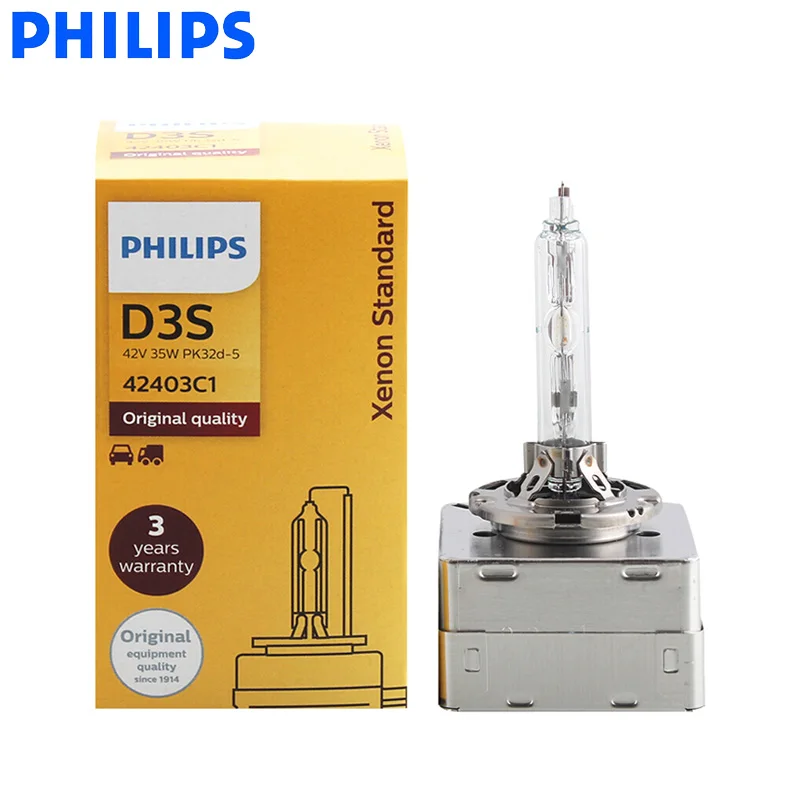 Philips D3S HID 42403C1 35W Xenon standart kafa lamba 4200K parlak beyaz  ışık otomatik orijinal ampul ECE onaylı % 100% otantik, 1X