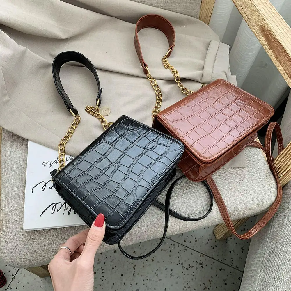 Crossbody Bags Fashion Ladies Elegant Flap New Pu Letter Chains Strap