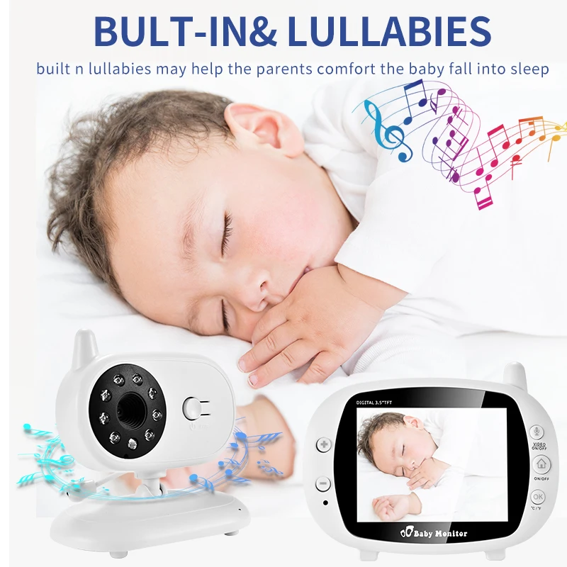  3.5 inch Video Wireless Baby Monitor VOX Security Camera Nanny IR Night Vision Voice Call Babyphone