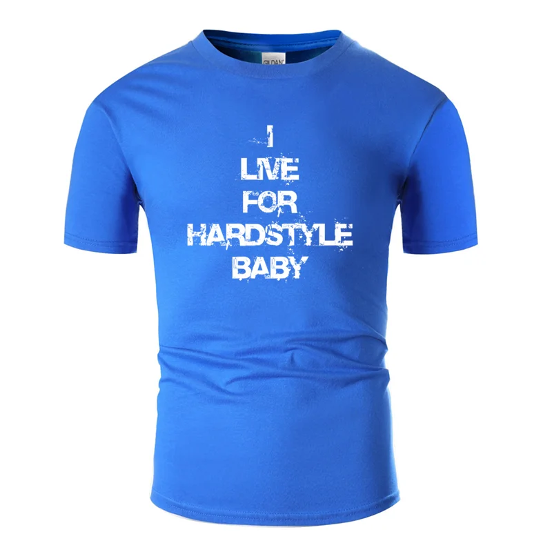 Men-Blue Новая удобная детская футболка с надписью «i live for hardstyle» футболка для мальчиков и девочек с изображением солнечного света футболка с короткими рукавами в стиле комиксов, европейский размер S-5xl - Цвет: Men-Blue