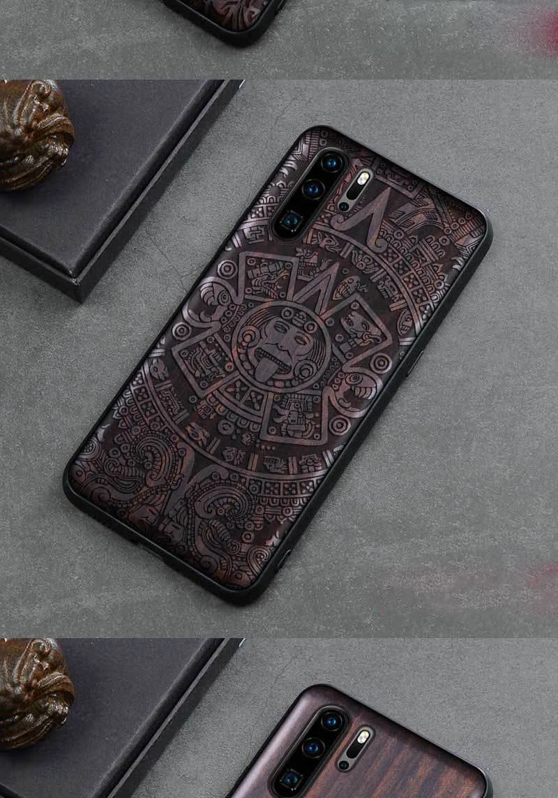 Чехол из сандалового дерева для Huawie P30 Pro mate 30 Pro 20 Honor 20 20s Nova 5T чехол 3D рельефный узор Деревянный Твердый чехол Funda