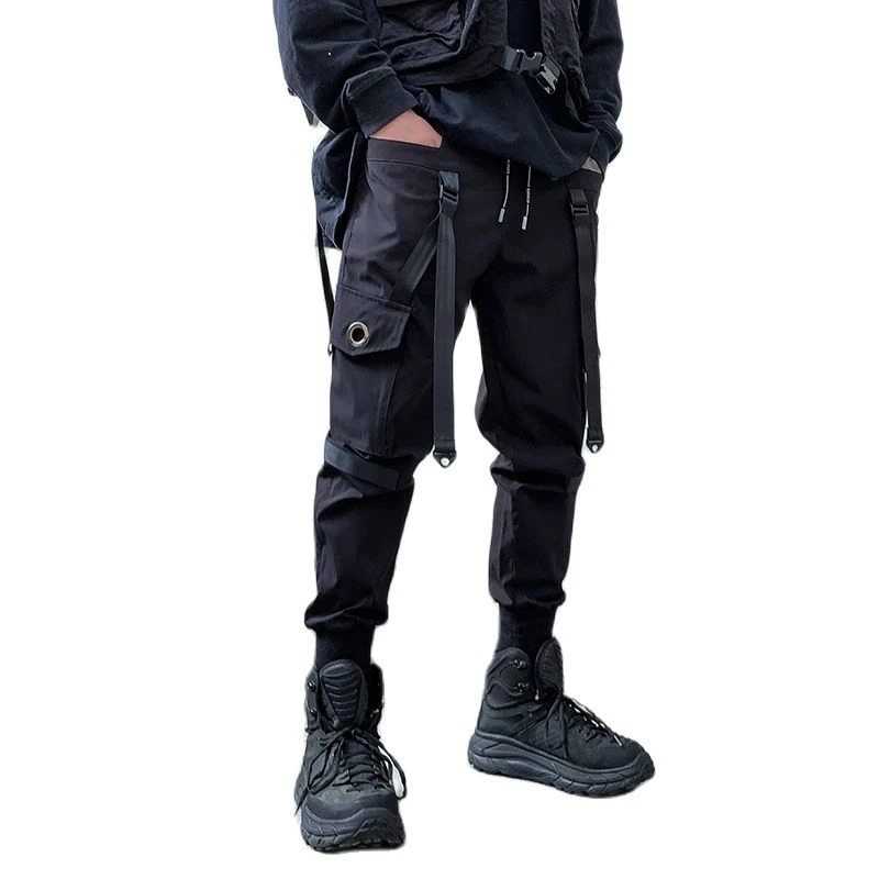 Linten Skinny Cargo Broek Heren Harajuku Techwear Multi Pockets Broek Hip  Hop Punk Streetwear Joggers Voor Man - AliExpress Men's Clothing