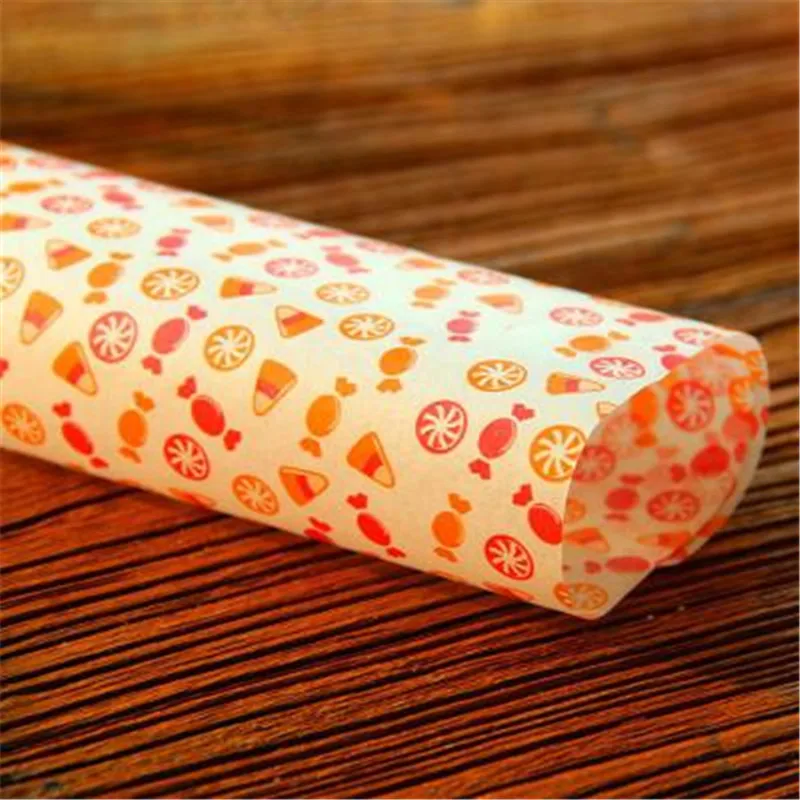 25Pcs Candy Wax Paper Food Wrapper Paper Bread Sandwichs Burger Frie Oilpaper Packaging Paper Nonstick Baking Parchment Paper sifter for baking