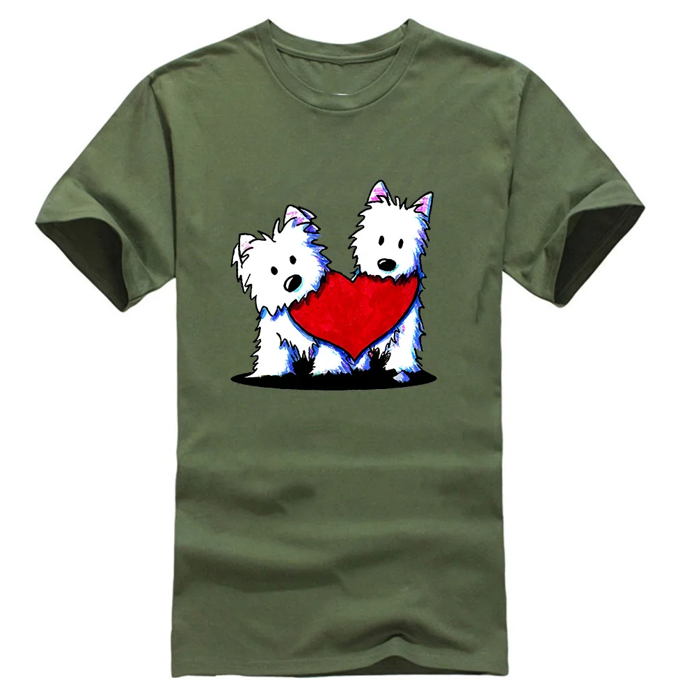 Армейский зеленый Футболка с надписью «Inktastic This Girl Loves Her Westie», домашние животные, Западный Хайленд, белый терьер, одежда для улицы, футболка - Цвет: Армейский зеленый