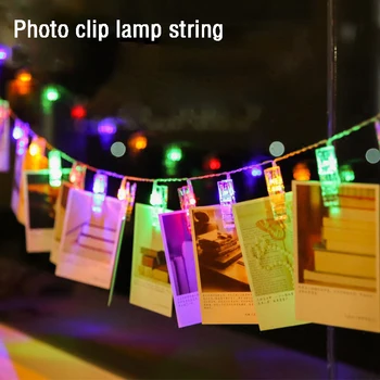 

Battery USB LED lantern clip lamp string 2m 3m picture clip string lamp room decorative light Christmas festive pendant light