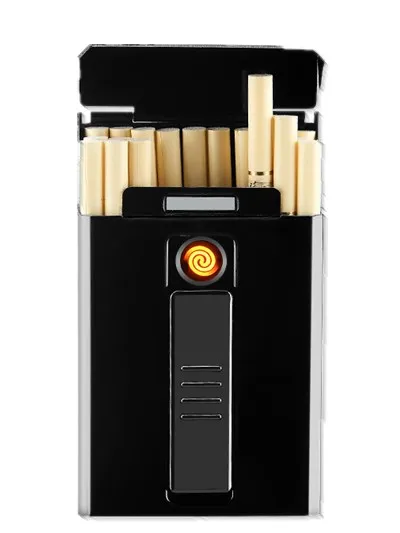 Чехол для сигарет с USB зажигалкой, коробка для сигарет 6 мм, тонкие сигареты для женщин и мужчин, 14 шт., 6 мм, тонкие сигареты 85s DH9011