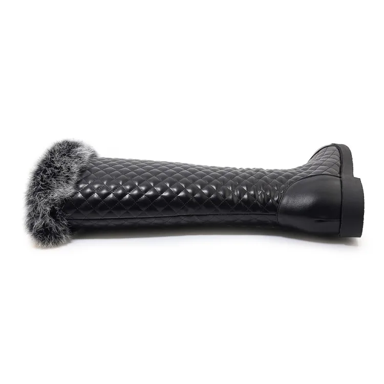 Top Quality 32~43 Fashion Winter Boots Women Plus Size Designer Snow Boots Luxury Knee Platform Heels Shoes Warm Fur Boot