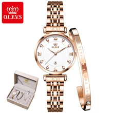 

OLEVS 2022 New Fashion Luxury Women's Watch Set Waterproof Automatic Date Quartz Watches Ladies Top Brand Female Wrist Watch